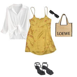 TAGS | Yellow mini slip dress